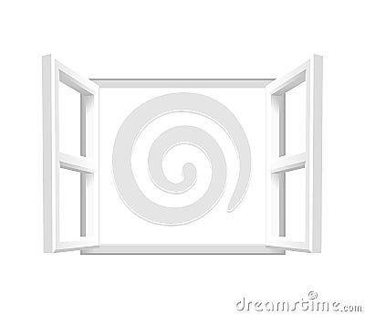 Plain White Open Window â€” Add your own image or text Vector Illustration